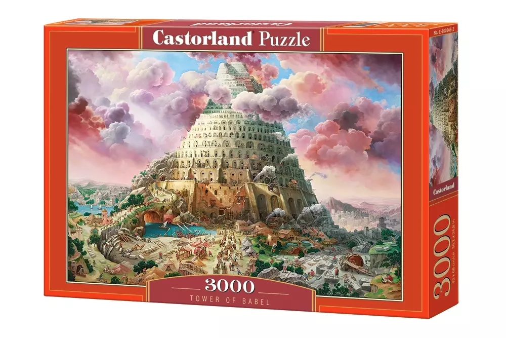 Piękne puzzle - Wieża Babel pośród różowych chmur Castorland 3000 elementów
