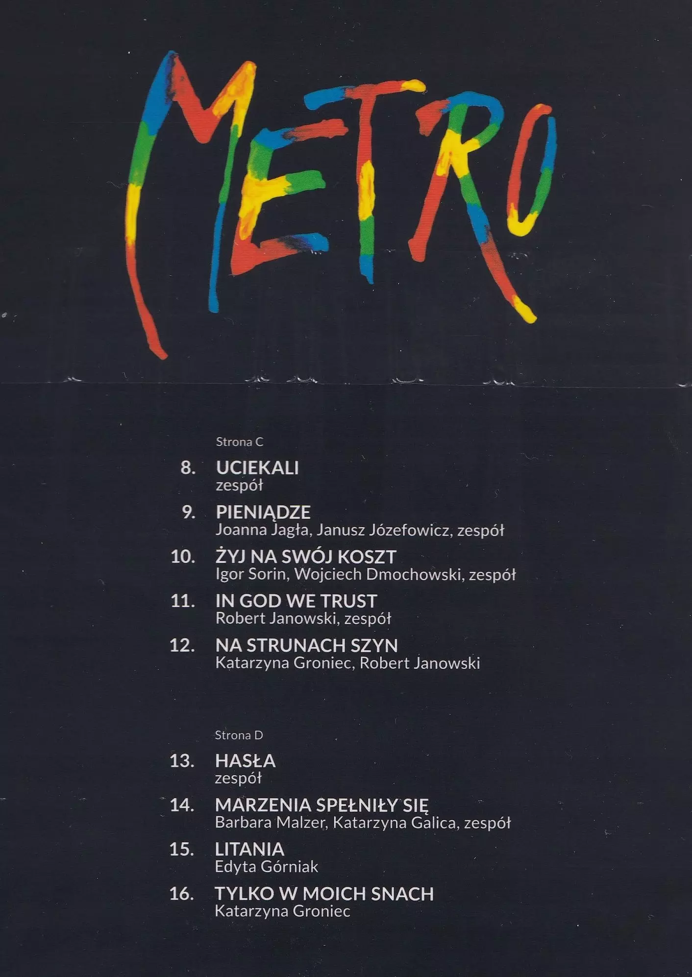 Metro, Winyl - Muzyka