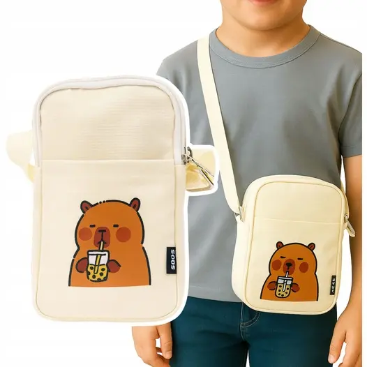 Torba Saszetka Na Ramię Kapibara Pas Regulowany Biała 20 x 14,5 cm - Zabawki