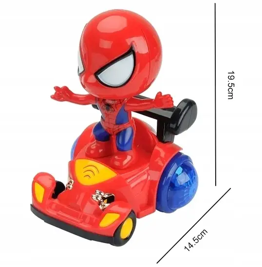 BOHATER PAJĄK LUDZIK NA BATERIE SPIDER MUZYCZNY ŚWIATŁO DŹWIĘK 360 - Zabawki