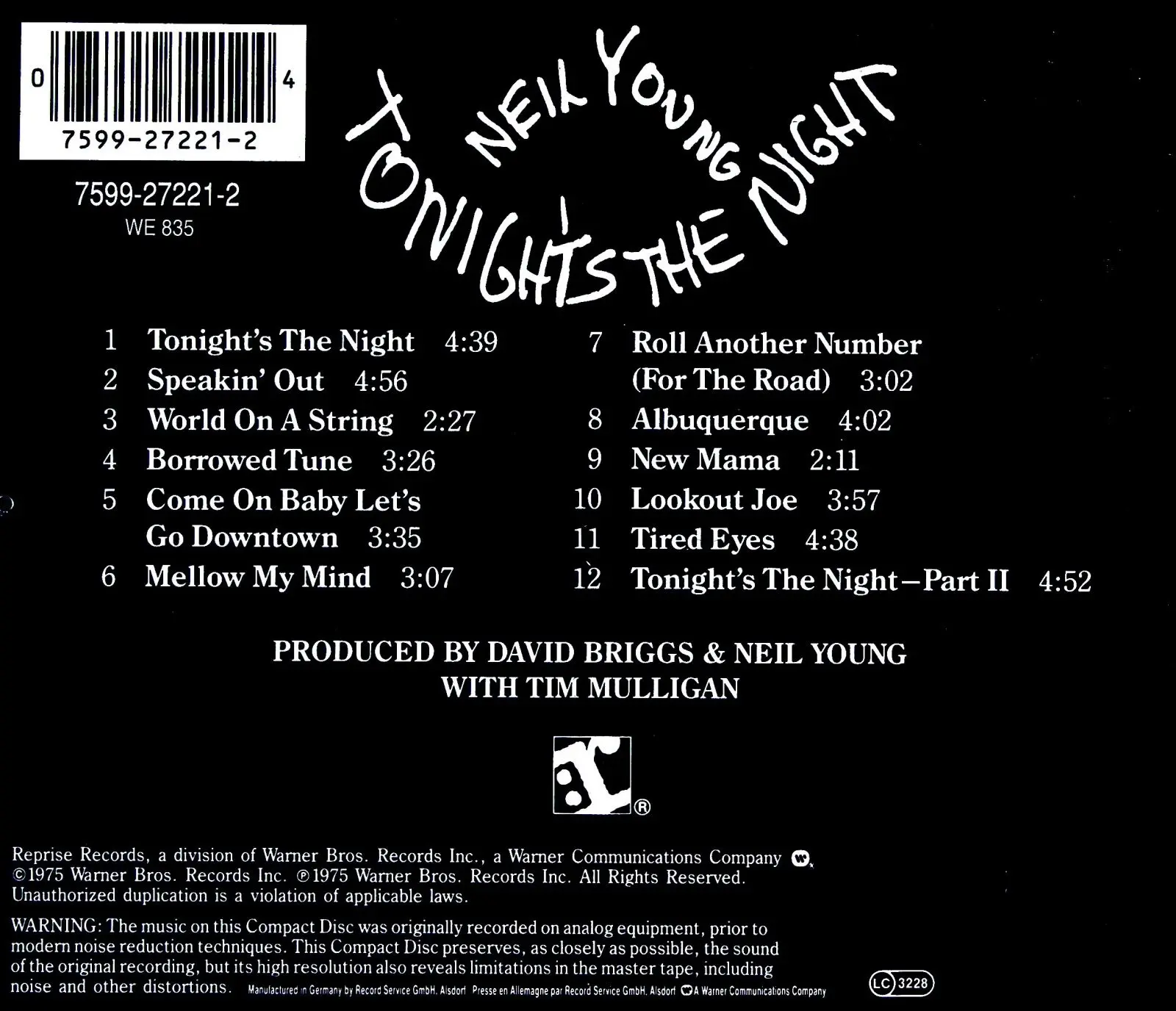 Tonight's The Night, CD - Muzyka