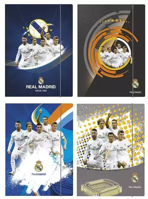 Teczka z gumką A4 Real Madrid, mix wzorów - Papiernicze i szkolne