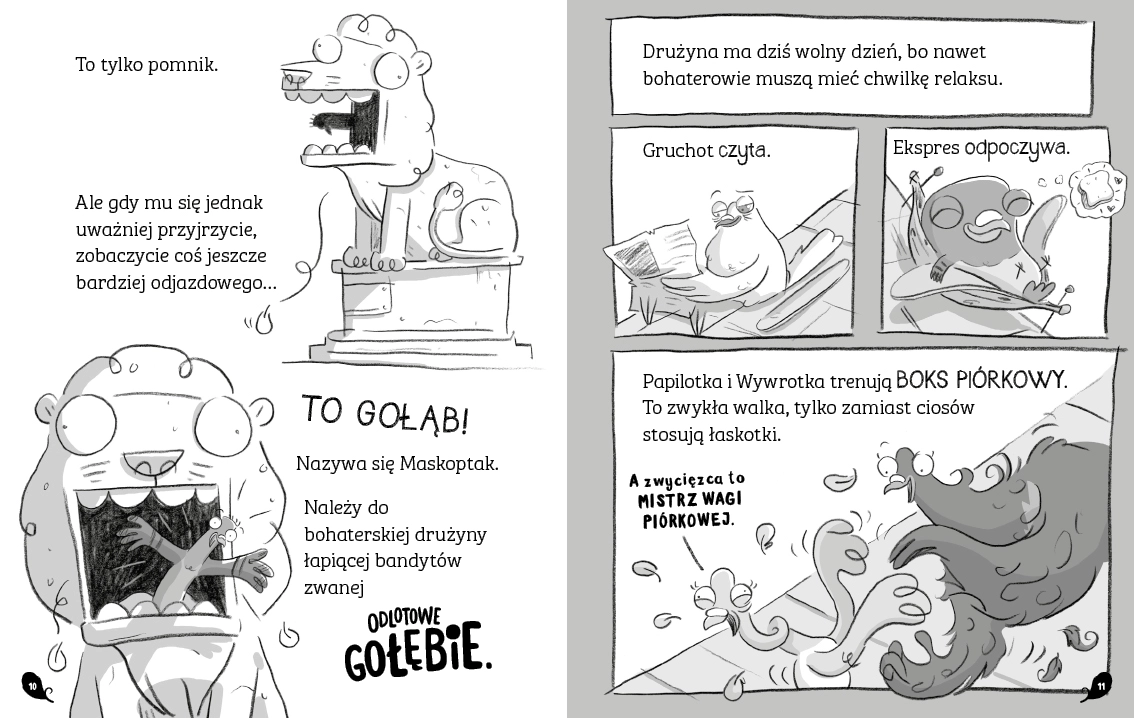 Odlotowe gołębie pożerają niebezpieczeństwo - Książki