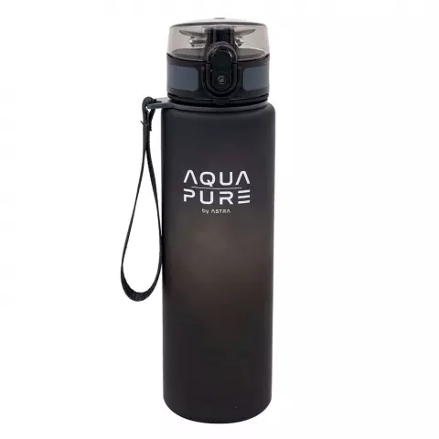 Bidon Aqua Pure grey/black 600ml ASTRA - Papiernicze i szkolne