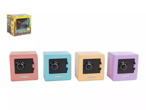 Skarbonka Sejf 9x9cm 4 kolory 570407 - Papiernicze i szkolne