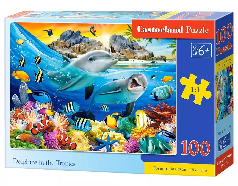 Puzzle 100 elementów. Delfiny w tropikach - Puzzle