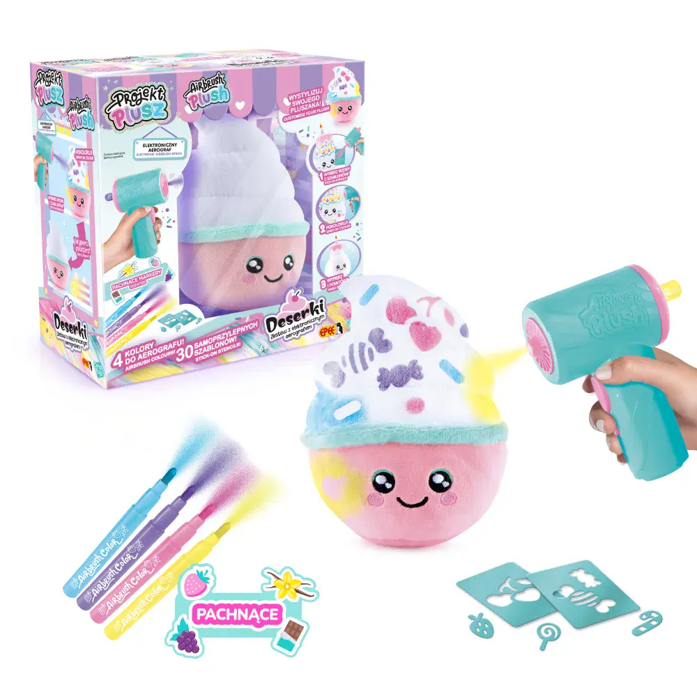 Projekt Plusz. Deserki. Zestaw z elektronicznym aerografem. Babeczka - Zabawki