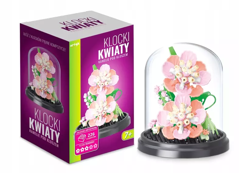 Klocki kwiaty Kamelie pod kloszem 226el 137020 - Zabawki