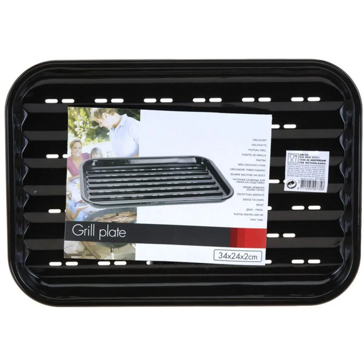Blaszka Tacka do Grilowania 34x24CM Non Stick Czarna - Elektronika i akcesoria
