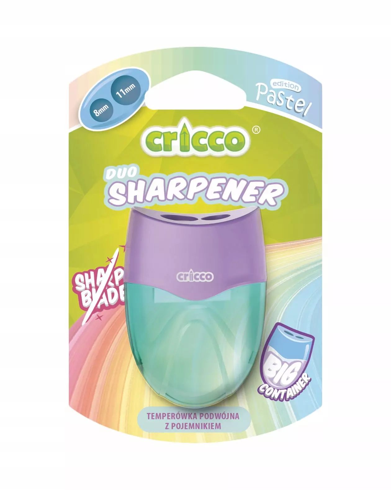 Temperówka podwójna owalna pastel CRICCO - Papiernicze i szkolne