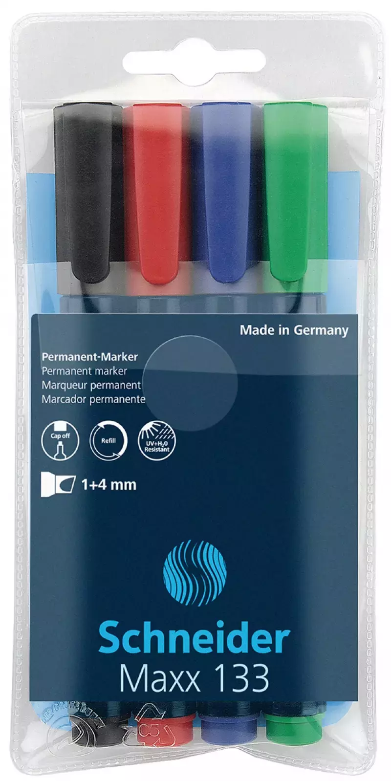 Zestaw markerów uniwersalnych Schneider Maxx 133 4 sztuki miks kolorów - Papiernicze i szkolne