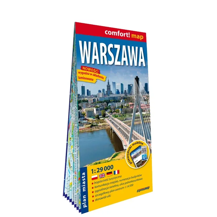 Warszawa; laminowany plan miasta 1:29 000 - Książki