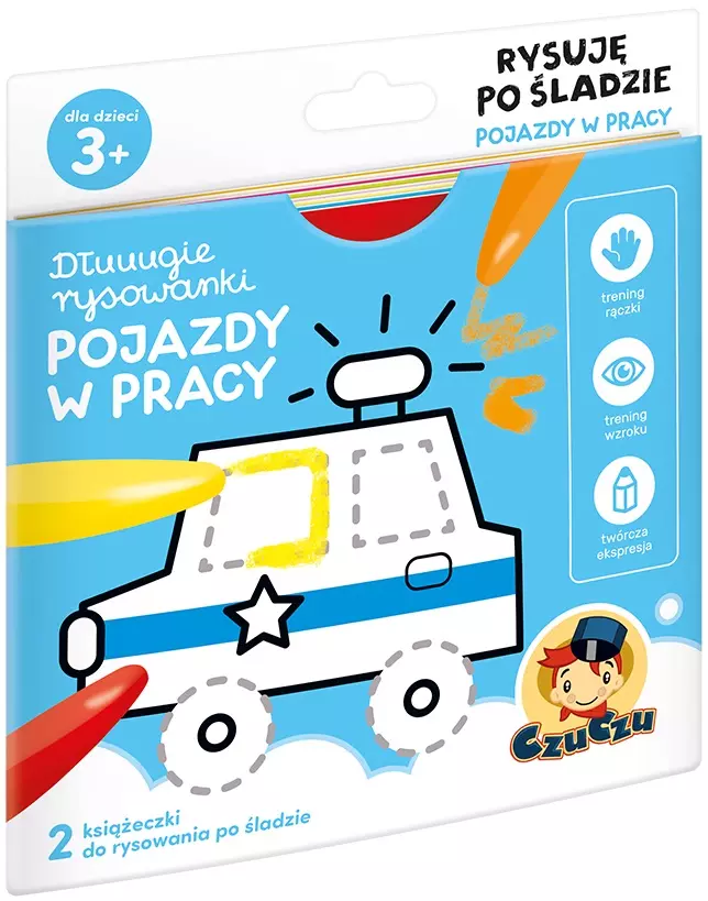 Czuczu. Dłuuugie rysowanki. Rysuję po śladzie. Pojazdy w pracy - Książki