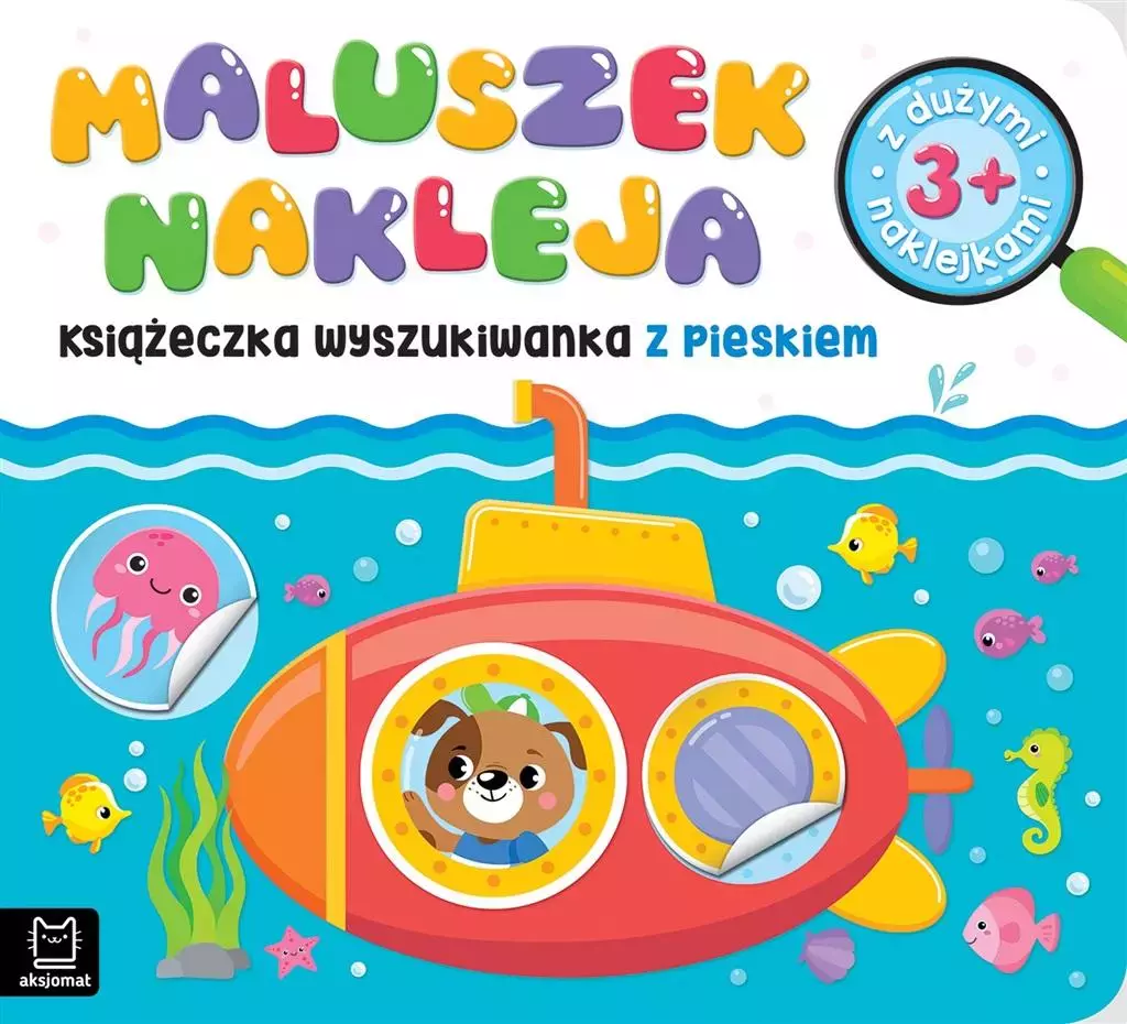 Maluszek nakleja Książeczka wyszukiwanka z pieskiem z dużymi naklejkami 3+ - Książki