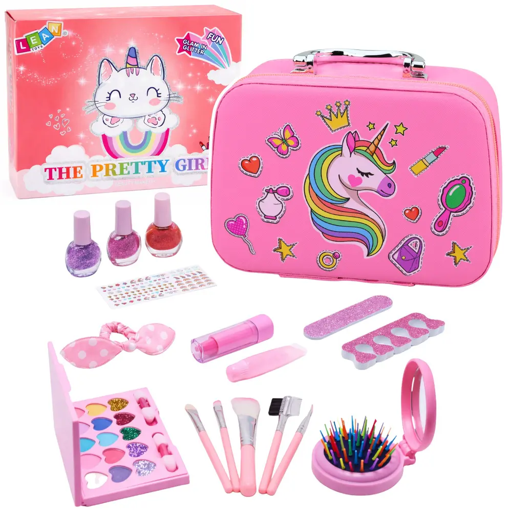 Zestaw Piękności Kosmetyczka Z Jednorożcem Kosmetyki Do Paznokci Makijażu - Gry