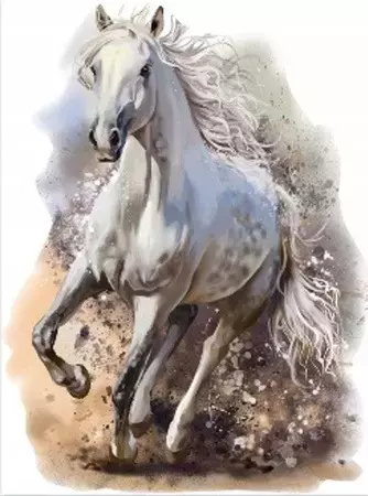 HAFT DIAMENTOWY KONIE KOŃ W GALOPIE DIAMOND PAITING MOZAIKA 30x40 - Zabawki