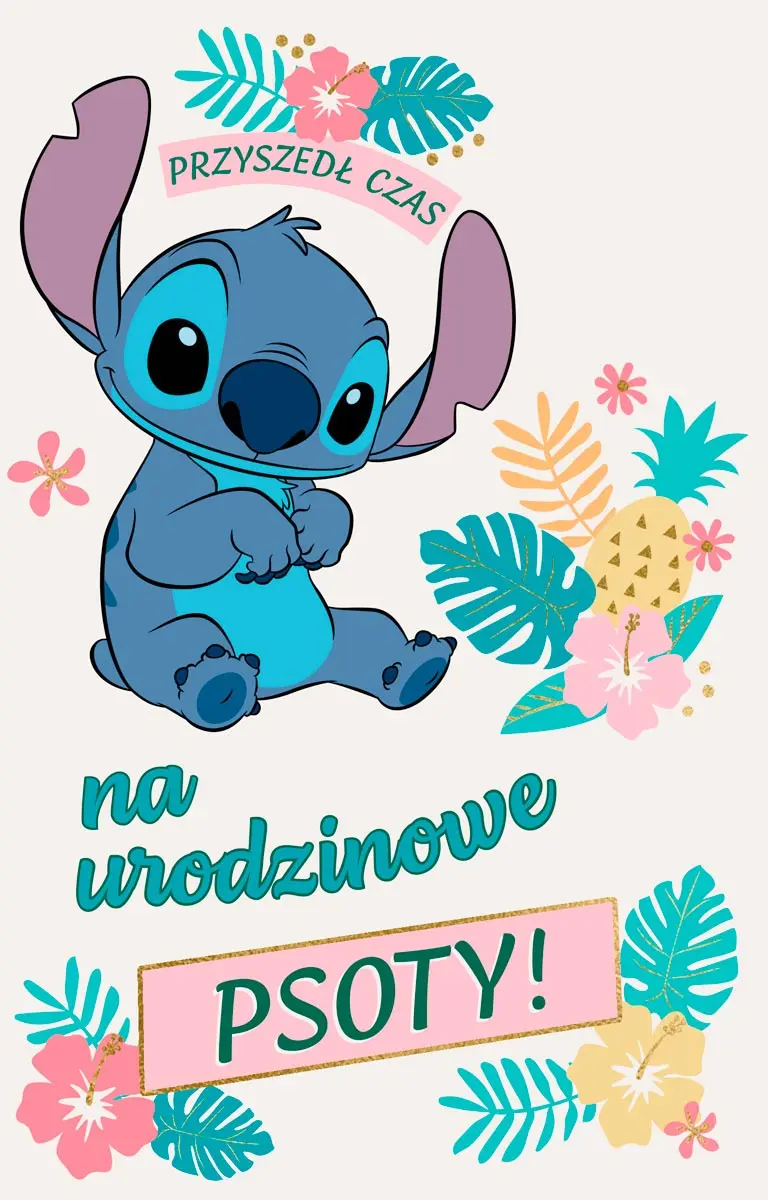 Karnet urodzinowy z wymiennymi cyframi, Stitch - Papiernicze i szkolne