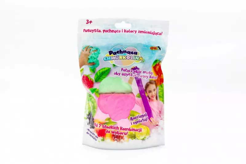 Masa plastyczna Pachnąca Chmurkolina 1 pack, seria 4, (2x30g) Różowy+zielony (malina) - Zabawki
