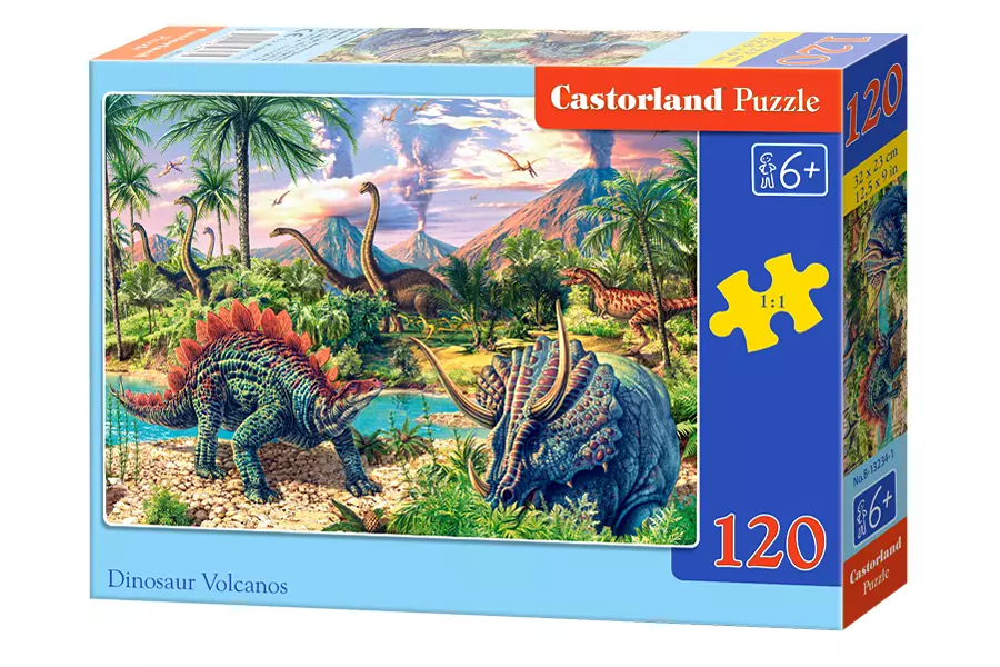 Puzzle 120 elementów. Dinosaur Volcanos - Puzzle