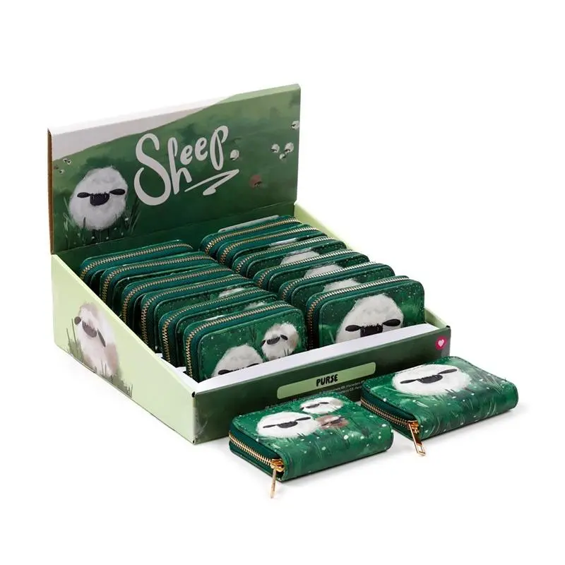 Portfel z zamkiem błyskawicznym - Owce - Papiernicze i szkolne