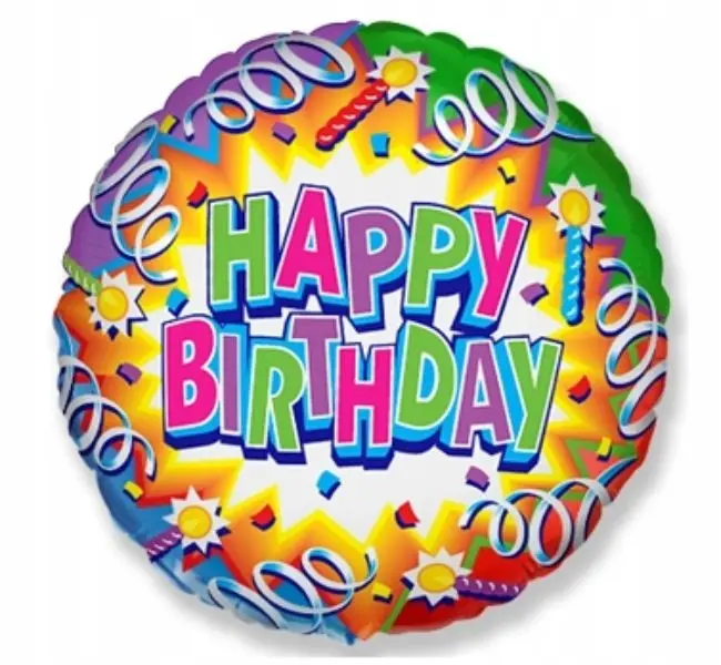 Balon foliowy Urodziny Happy Birthday 46 cm - Papiernicze i szkolne