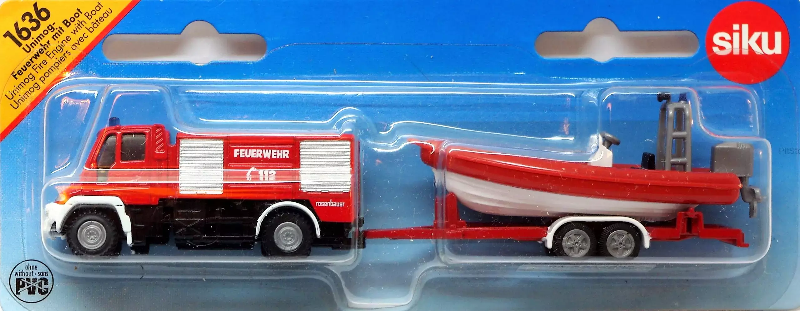 Straż pożarna Unimog z łodzią 1:87