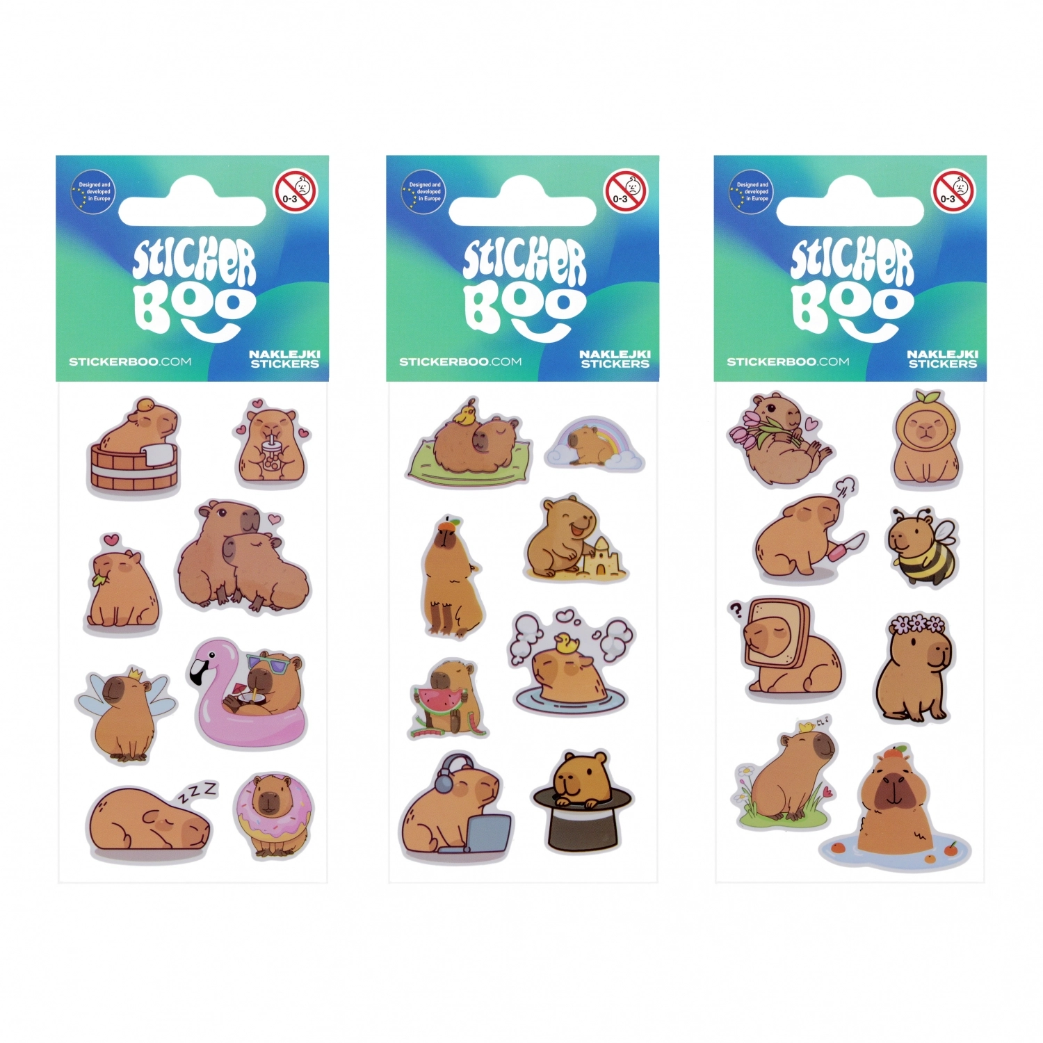 Naklejki 6x18 cm Kapibara Stickerboo 572110 - Papiernicze i szkolne