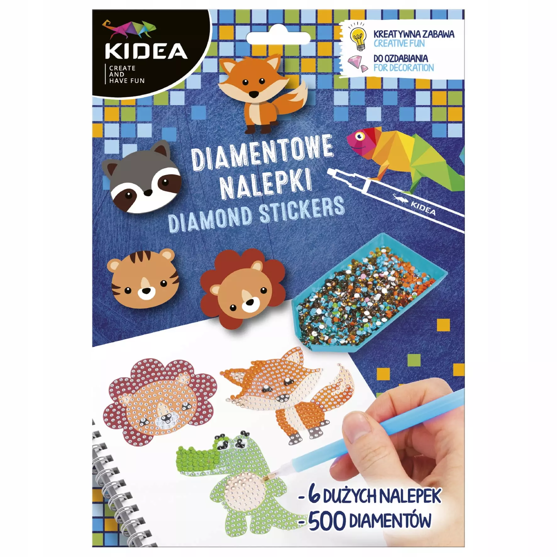 Mozaika Cekin samoprzylepna Naklej Zwierzeta Derform Kidea - Zabawki