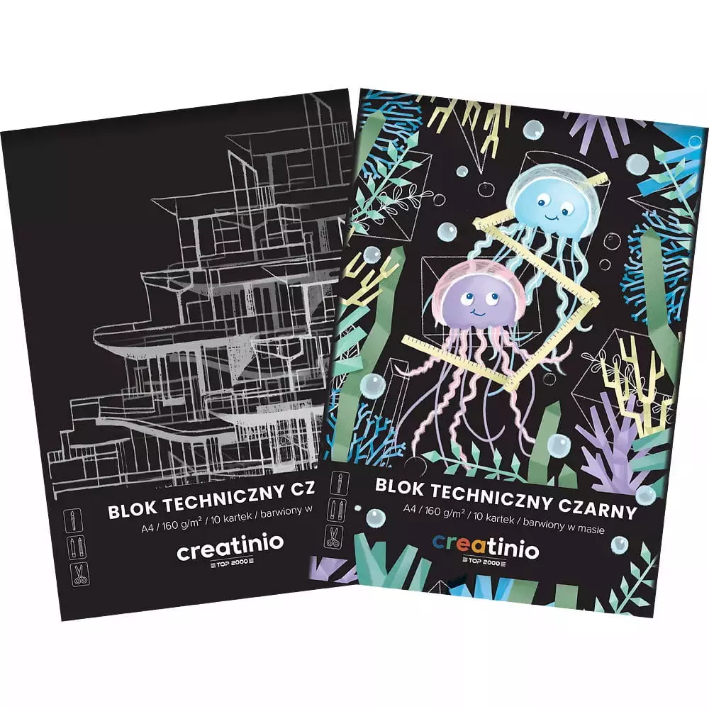 Blok techniczny A4/10k czarny 160g Creatini A10 - Papiernicze i szkolne