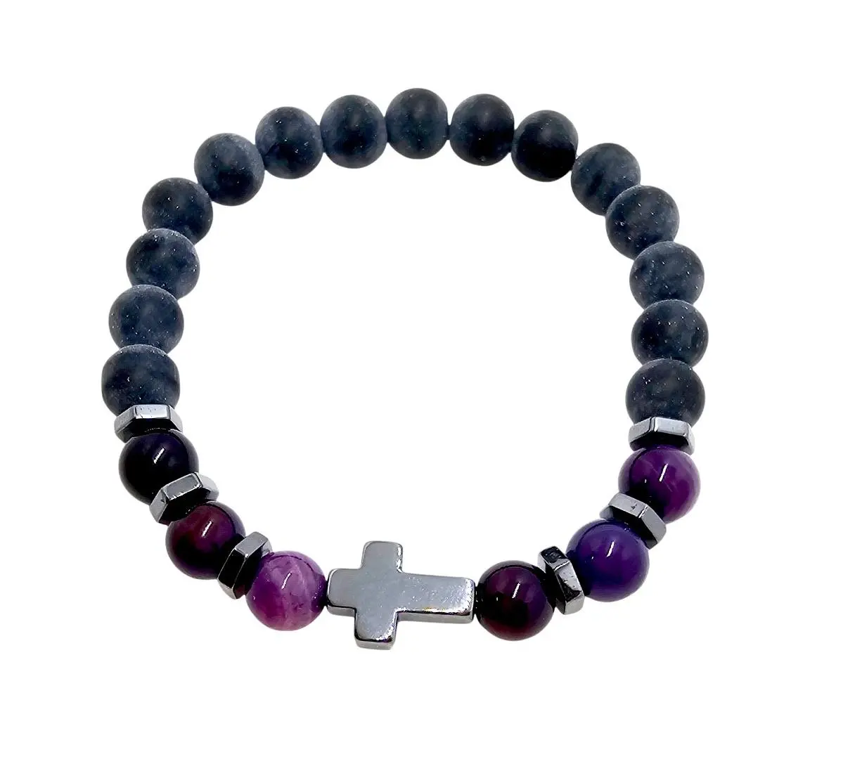 Bransoletka z kamieniem naturalnym fioletowym - Papiernicze i szkolne