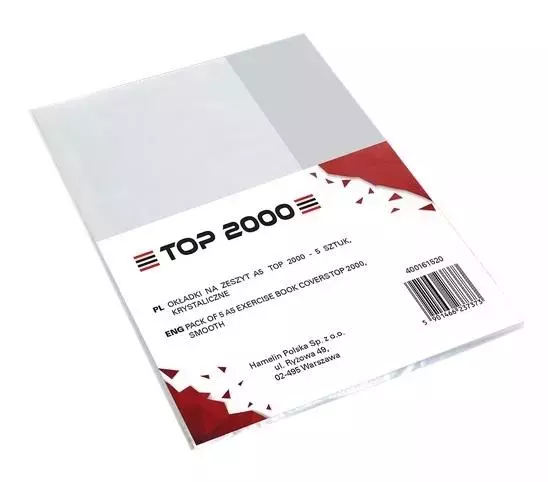 Okładka na zeszyt A5 PP krytaliczna (5szt) TOP2000 - Papiernicze i szkolne