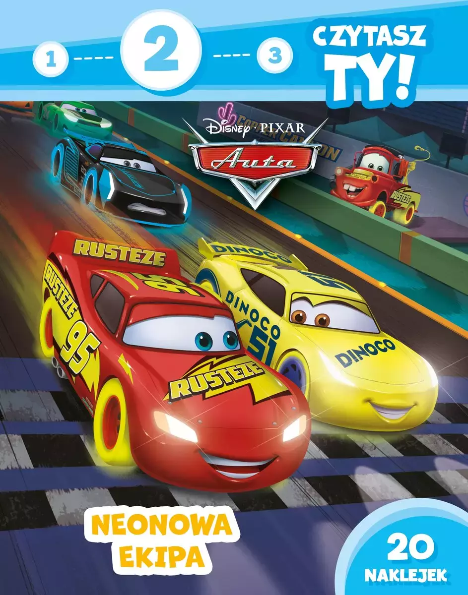 1, 2, 3, czytasz Ty! Poziom 2. Auta. Neonowa ekipa. Disney - Książki
