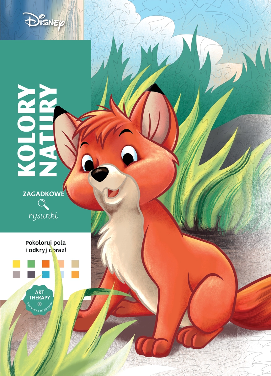 Art therapy. Kolorowanka antystresowa. Disney. Kolory natury. Zagadkowe rysunki - Książki
