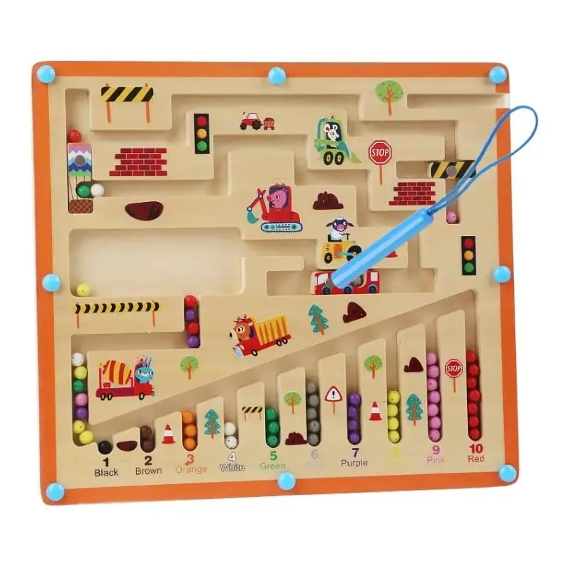 Drewniany labirynt magnetyczny - Zabawki