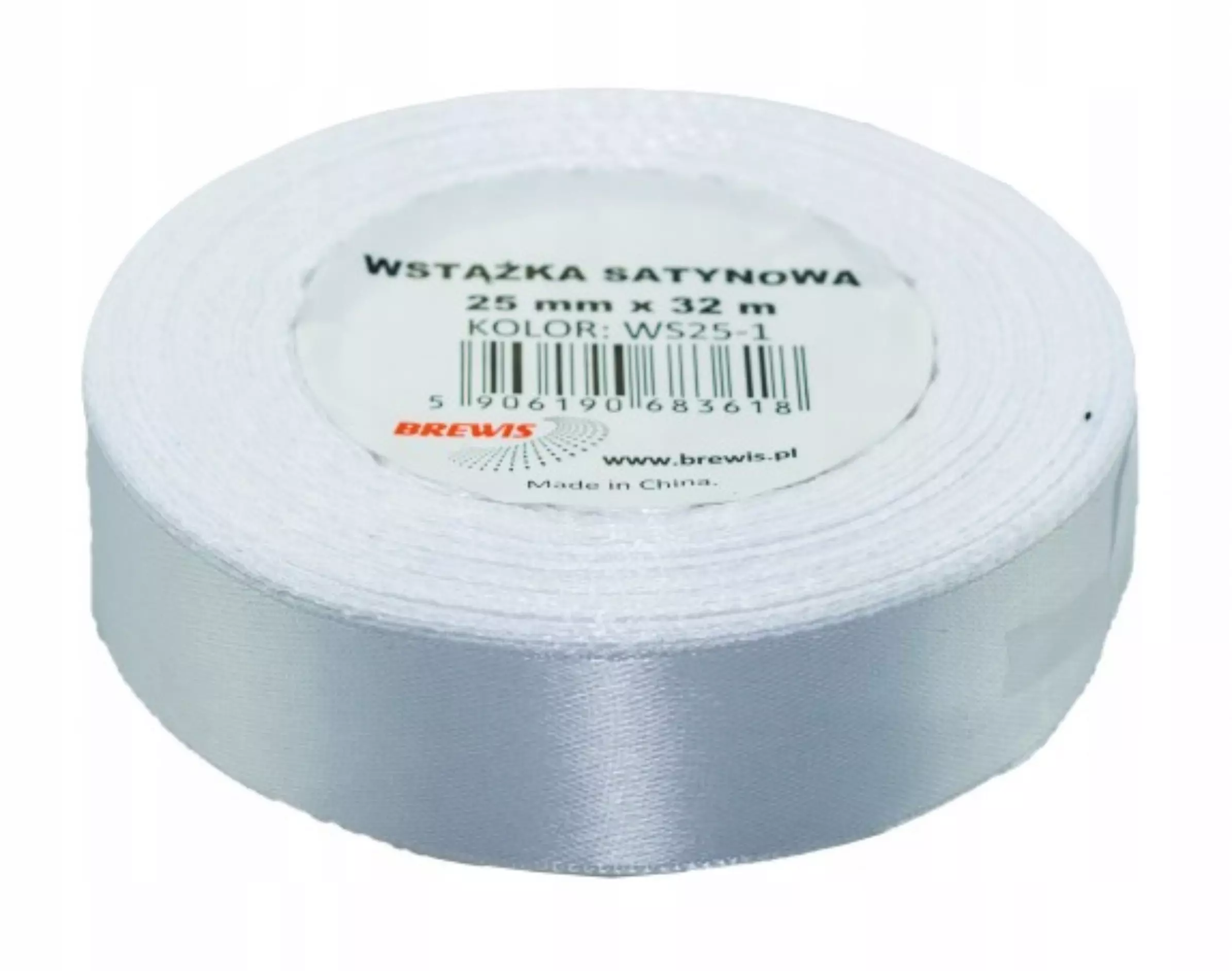 Wstążka satynowa biała 25mmx32m - Papiernicze i szkolne