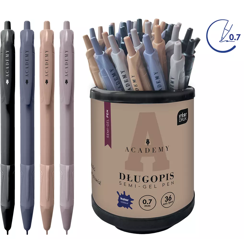 Długopis z gripem ACADEMY - Papiernicze i szkolne