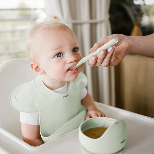 Silikonowa miseczka z przyssawką, miętowa - Mama i dziecko