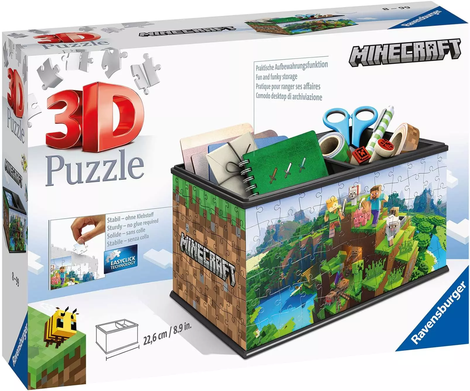 Puzzle 3D 216 elementów. Szkatułka Minecraft - Puzzle