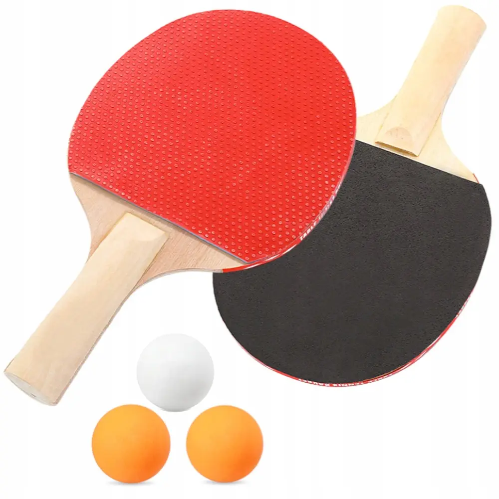 PALETKI RAKIETKI DO GRY W PING PONGA ZESTAW DO TENISA STOŁOWEGO + PIŁECZKI - Zabawki