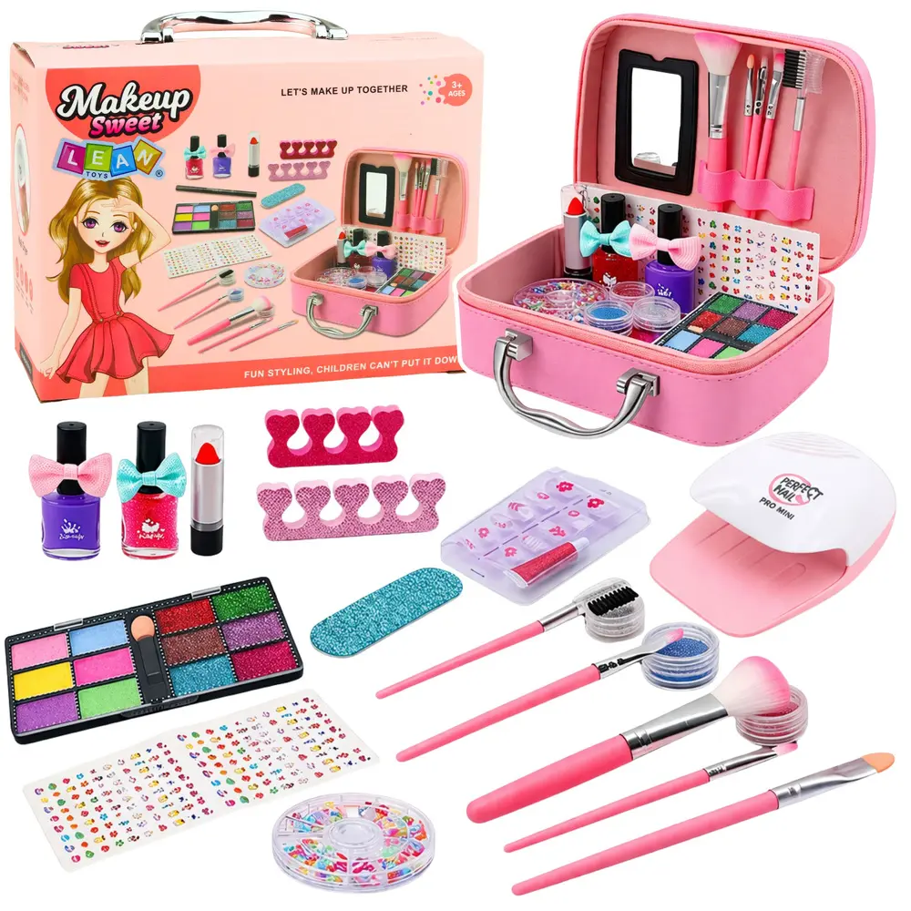 Zestaw Piękności Kosmetyczka Dla Dzieci Akcesoria Do Paznokci Suszarka 20el. - Gry