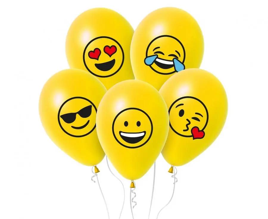 Balony Emotikony, 12", 5 szt. - Impreza