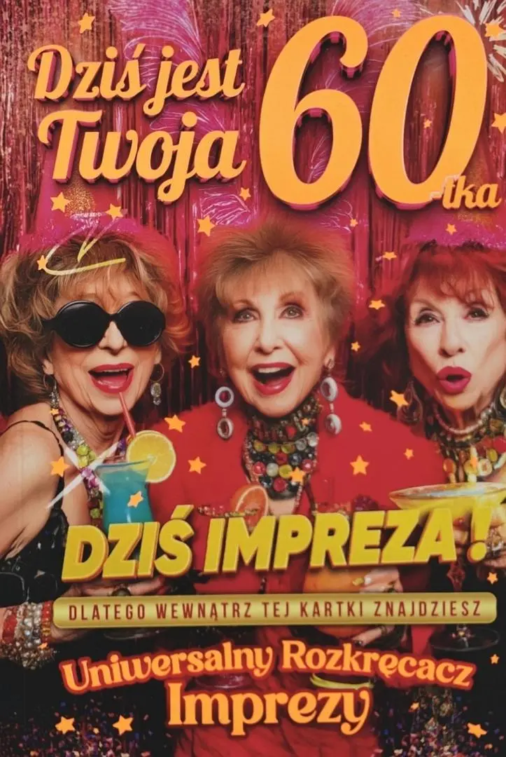 283 Karnet JCX na 60 urodziny dla kobiety z grą... - Papiernicze i szkolne