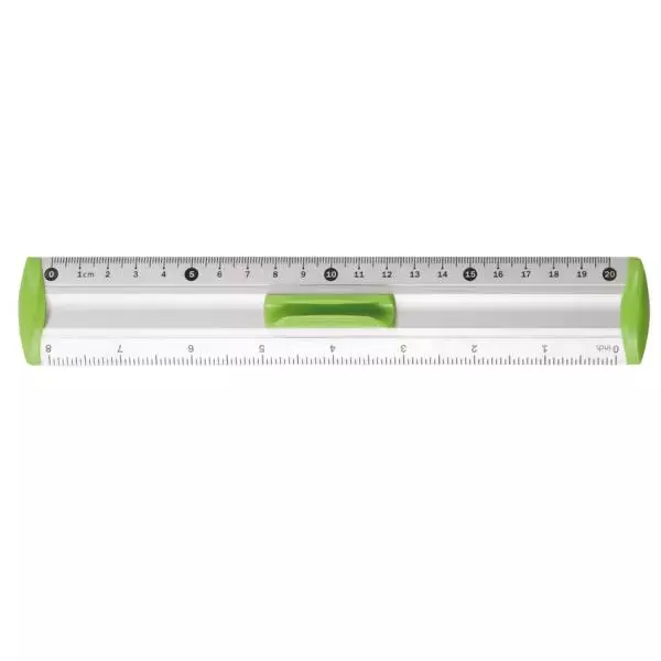 Linijka 20 cm aluminiowa, zielona - Papiernicze i szkolne