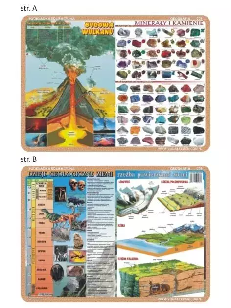 Podkładka edu. 036 - Wulkan, minerały, dzieje... - Papiernicze i szkolne