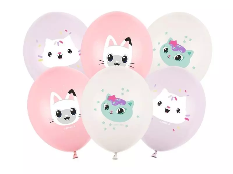 Balony Koci Domek Gabi 30cm 6szt - Papiernicze i szkolne