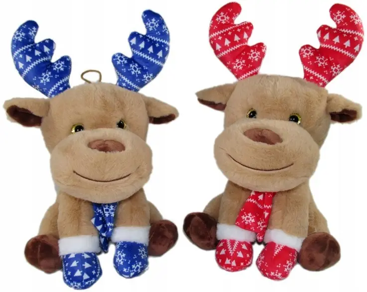 Maskotka Renifer Łoś Świąteczny 2 kolory - 20cm