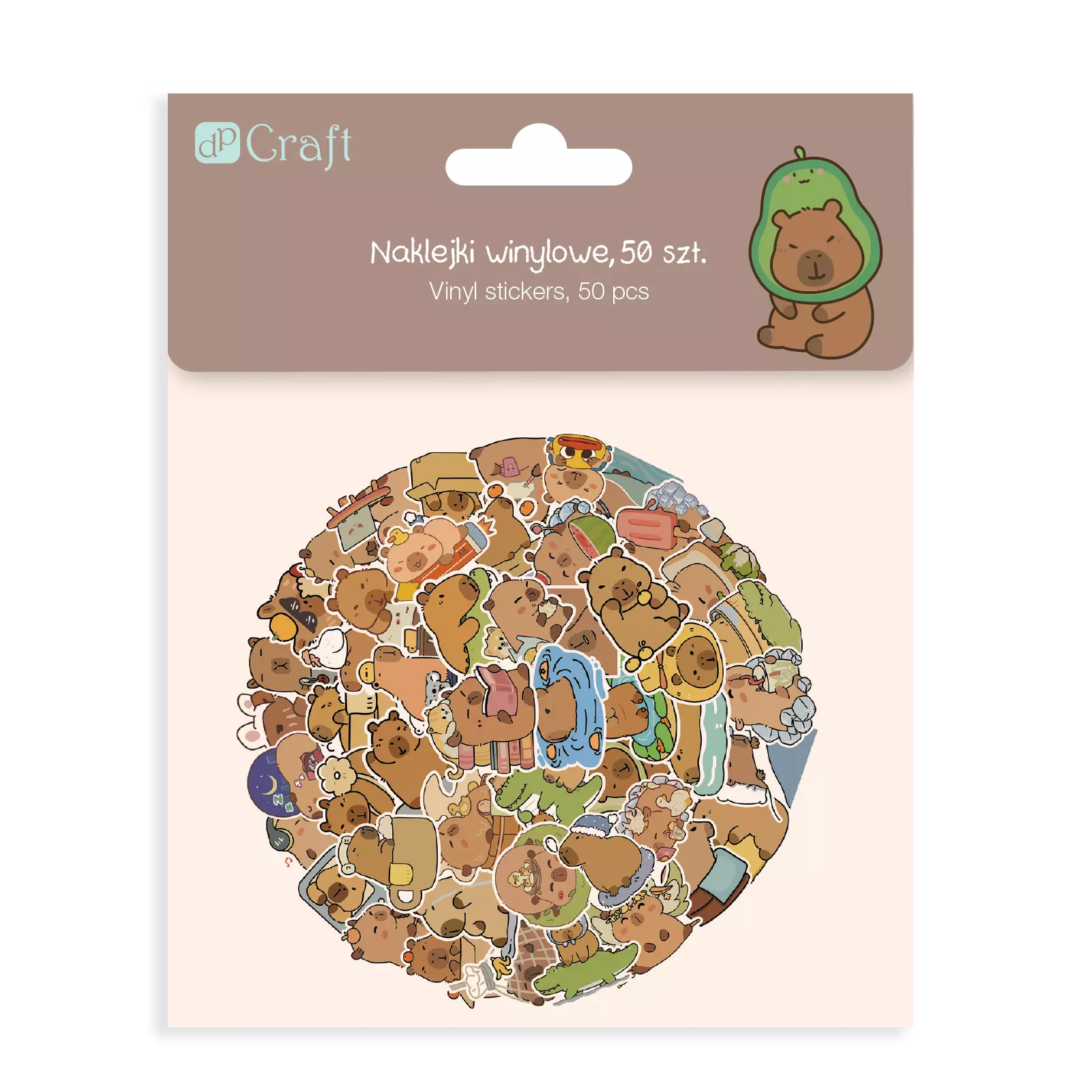 Naklejki kapibara 50 szt kawaii zestaw ozdoby plannery szkoła scrapbooking - Papiernicze i szkolne