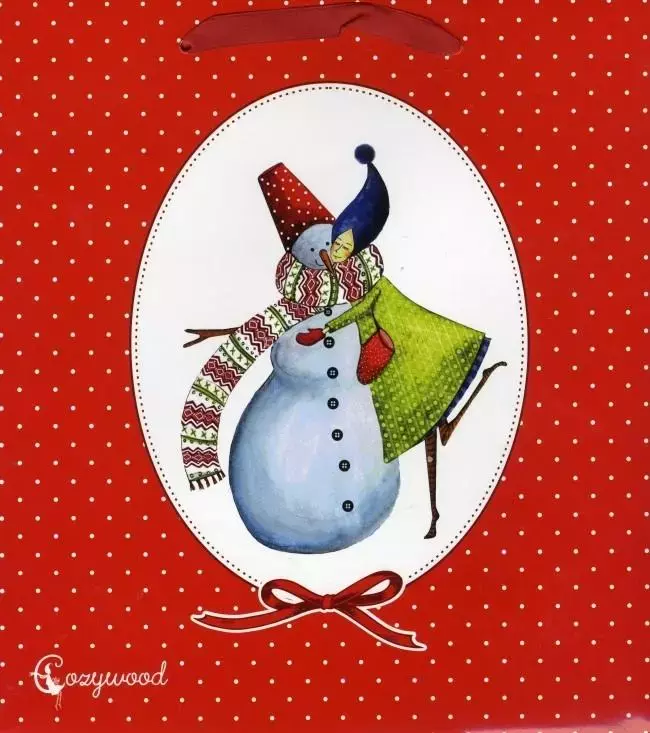 Torebka ozdobna duża Święta Bałwan - Książki