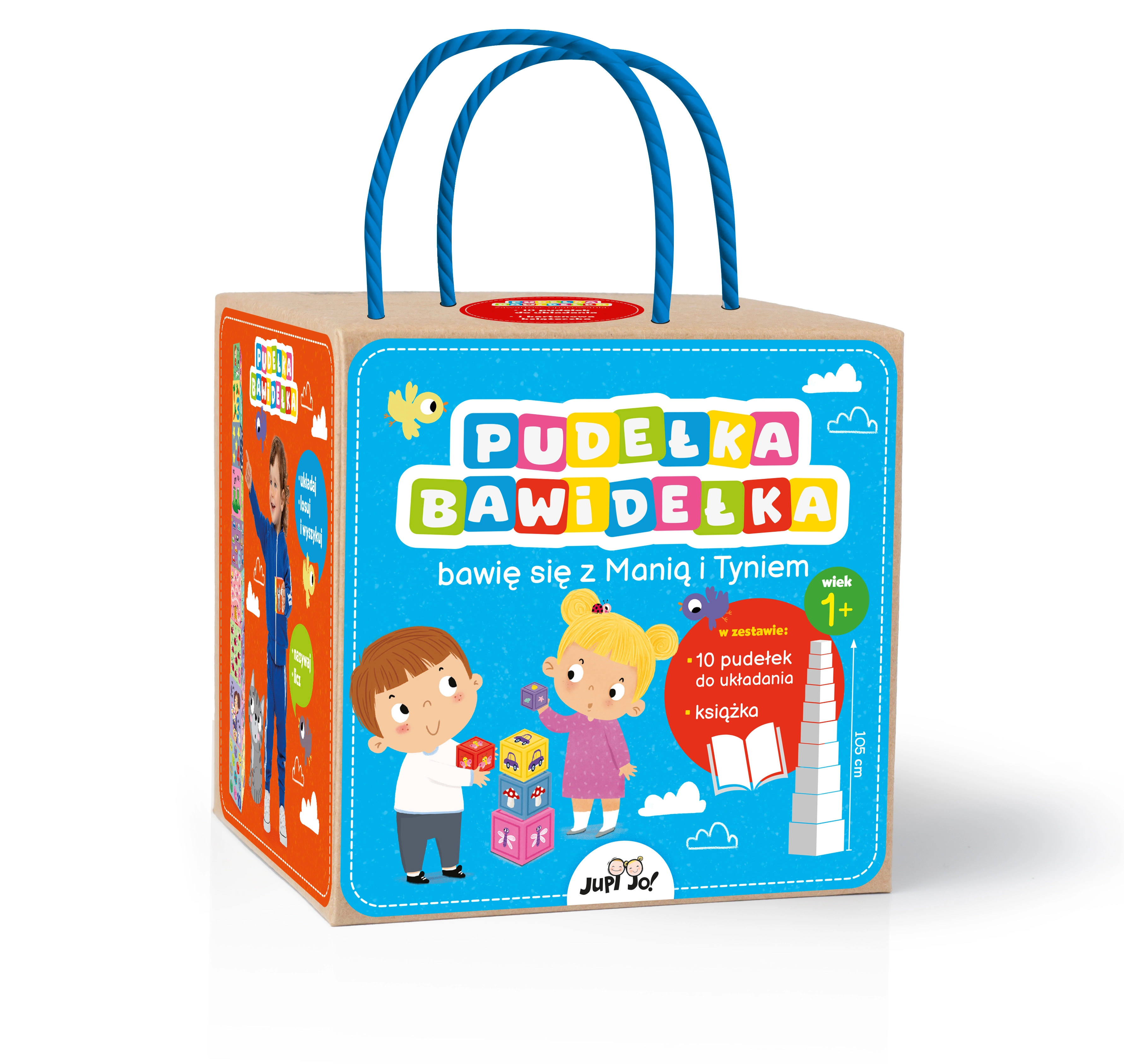 Pudełka bawidełka. Bawię się z Manią i Tyniem. Zestaw 10 pudełek do układania i kartonowa książeczka - Książki