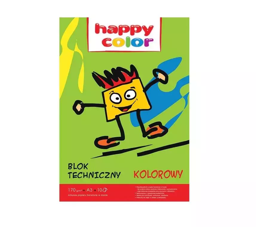 Blok techniczny A3/10K kolor 170g HAPPY COLOR - Papiernicze i szkolne